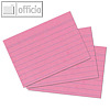 Herlitz Karteikarten, DIN A6, liniert, rosa, 100 Stück, 10836195