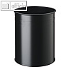 Durable Papierkorb, 15 Liter, 315 x 260 mm, Stahl, schwarz, 330401