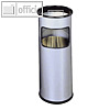 Durable Papierkorb, 17l, Metall, rund, mit Aschenbechereinsatz, silber, 333023