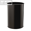Papierkorb, Metall, H 450 x 315 mm, 30 Liter, schwarz, Stahl, rund, 330301