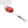 Durable Ausweishalter - Jojo mit Federhaken, Metall, oval, L 80 cm, rot, 832703