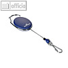 Durable Ausweishalter - Jojo mit Federhaken, Metall, oval, L 80 cm, blau, 832707