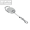 Durable Ausweishalter - Jojo mit Federhaken, Metall, oval, L 80 cm, grau, 832710