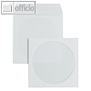 CD-ROM-Hüllen mit Fenster, 124 x 124 mm, selbstklebend, 90 g/qm, weiß, 1.000St.