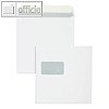 Briefumschläge 230 x 230 mm, Fenster, Nassklebend, Offset 100 g/qm, weiß, 100 St