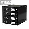 Schubladenbox Click & Store WOW, 4 Sch?be, DIN A4, Karton, schwarz, 6049-00-95