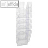 Prospektspender FLEXIPLUS, 6 x A4 hoch, erweiterbar, Wandbefestig., transparent