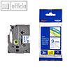 Brother Beschriftungsband 9 mm x 8 m, laminiert, blau auf wei?, TZE-223