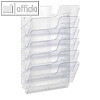 Prospektspender FLEXIPLUS, 6 x A4 quer, erweiterbar, Wandbefestigung, transparen