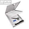 Formularhalter mit Box, DIN A4, 2 F?cher, Abteiltrenner, Aluminium, silber