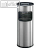 Papierkorb, 17 Liter, Edelstahl/geb?rstet, mit Aschereinsatz, metallic silber