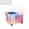 Strata Mehrzweckbox - 75 Liter, 485 x 600 x 410 mm, PP, Rollen, transparent