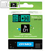 Dymo D1 Etikettenband, 19 mm x 7 m, schwarz auf grün, S0720890
