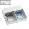 Banknotenfach B 20 A, 2 F?cher, 20 x 18.5 x 6.5 cm, Kunststoff, lichtgrau