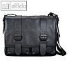 Umh?ngetasche TANK, 400 x 330 x 105 mm, Laptopfach, Leder, dunkelbraun, 47135