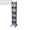 Prospektst?nder easyDisplay, 5 B?den, 35 x 167.5 x 38.5 cm, mobil, schwarz-grau