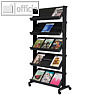 Prospektst?nder easyDisplay, 5 B?den, 85.5 x 167.5 x 38.5 cm, mobil, schwarz