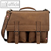 Aktentasche EARL, 420 x 340 x 170 mm, Leder, Laptopfach, braun, 47132