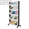 Prospektst?nder easyDisplay, 5 B?den, 85.5 x 167.5 x 38.5 cm, mobil,schwarz-grau