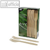 Papstar Einweggabeln, Holz "pure", 16.5 cm, 100 St?ck, 18199