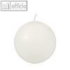 Papstar Kugelkerze aus 100 % Stearin, ? 80 mm, wei?, 12er-Pack, 81488