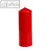 Papstar Stumpenkerze, ? 60 mm, H 165 mm, rot, 10er-Pack, 13601