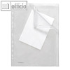 Doppel-Zip-Tasche, bis DIN A4, Abheftrand + Lochung, glasklar, 50 St?ck