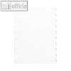 officio Zahlenregister, "1-10", DIN A4, Kunststoff, weiß