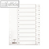 officio Zahlenregister, "1-20", DIN A4, Kunststoff, weiß