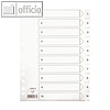 officio Zahlenregister, "1-20", DIN A4, Kunststoff, wei?