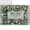 officio Klick-Ösen Nr.2, L 6.5 mm, bis ca. 40 Blatt, silber, 300 Stück, klick65