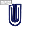 Laurel Kunststoff-B?roklammer King Klips, 75 mm, blau, 10 St?ck, 1356-30