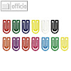 Kunststoff-B?roklammern King Klips, 50 mm, farbig sortiert, 100 St?ck, 1344-98