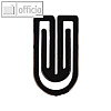 Laurel Kunststoff-B?roklammer King Klips, 75 mm, schwarz, 10 St?ck, 1356-11