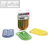 Kunststoff-B?roklammern King Klips, 75 mm, farbig sortiert, 20 St?ck, 1357-96