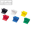 Kunststoff-Briefklemmer Zacko 3, 15 x 22 mm, bis 30 Blatt, sortiert, 1000 St?ck