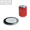 Power Magnet Zylinder ?14 mm, Scheibe, Haft 1.900g, kristallrot, 4 St., 4856-02