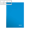 LEITZ Notizbuch WOW, DIN A4, kariert, 80 Blatt, blau metallic, 4626-10-36