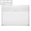 Sichttasche DIN A4 quer, Dehnfalte, Klettverschluss, transparent, 100 St.