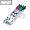 Lumocolor Universalstifte non-permanent 312B, 1,0 - 2,5 mm Keilspitze, 4er-Etui