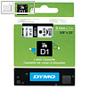 Dymo D1 Etikettenband, 9 mm x 7 m, schwarz auf weiß, S0720680