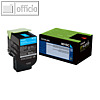 Lexmark Return-Tonerkartusche 802SC, cyan, ca. 2.000 Seiten, 80C2SC0