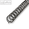 GBC Drahtbinder?cken WireBind, 34 Ringe, ? 9,5 mm, schwarz, 100 St?ck, RG810610