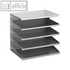 Sortierstation Business, 5 F?cher, B 360 x T 250 x H 330 mm, Stahl, lichtgrau