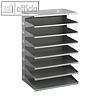 Sortierstation Business, 8 F?cher, B 360 x T 250 x H 540 mm, Stahl, lichtgrau