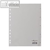 Durable Register DIN A4, gepr?gte Taben, 1-5, PP, 5-teilig, grau, 6505-10