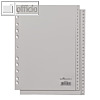 Register DIN A4, gepr?gte Taben, 1-52 (2 Abl?ufe), PP, 52-teilig, grau, 6504-10