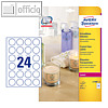 Produktetiketten, ?40 mm, rund, Laserdruck, kristallklar, 600St., L7780-25