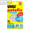 UHU patafix Klebepads, 15 x 12 mm, ablösbar, transparent, 56 Stück, 48815