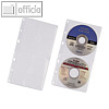 Durable CD/DVD COVER S, DIN A4, abheftbar, max. 2 CD´s, 5 Stück, 520319